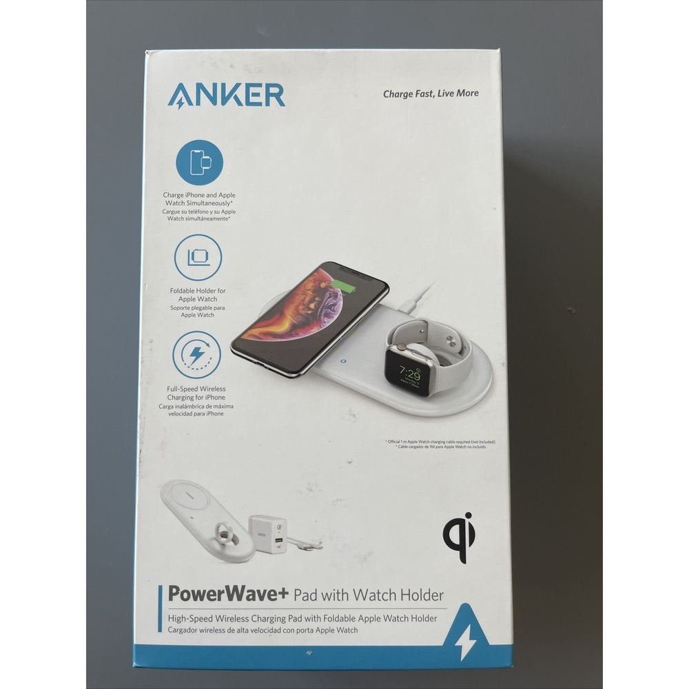 Anker PowerWave+‎ Wireless Charging Pad for iPhone 14/13/12/11 & Apple Watch